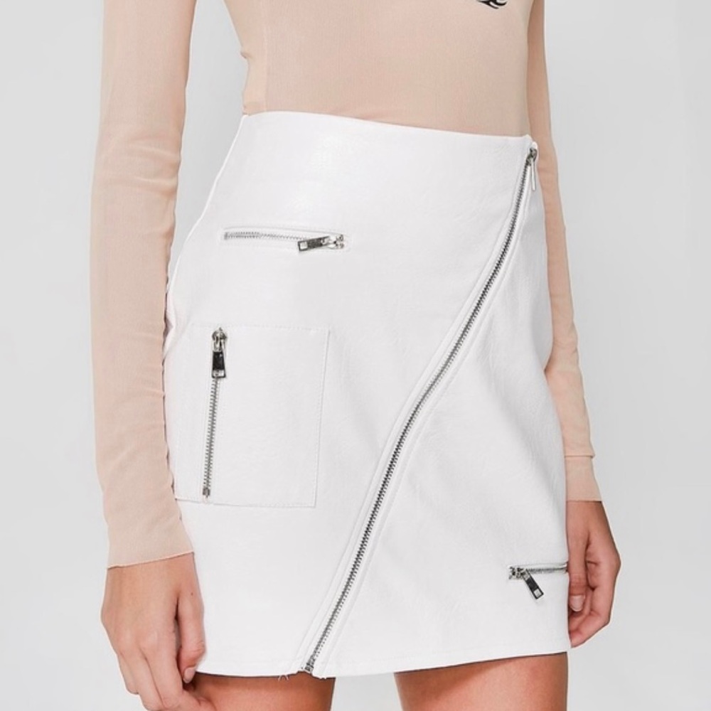 I.AM.GIA Courtney 2.0 White Faux Leather Mini Skirt